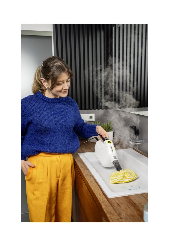 كارشر منظف بخار محمول SC 1 Multi 2 في 1 مدمج (يدوي وممسحة)، تقريباً 1200-1300 واط، تسخين سريع، يقضي على 99.99% من البكتيريا - Image 2