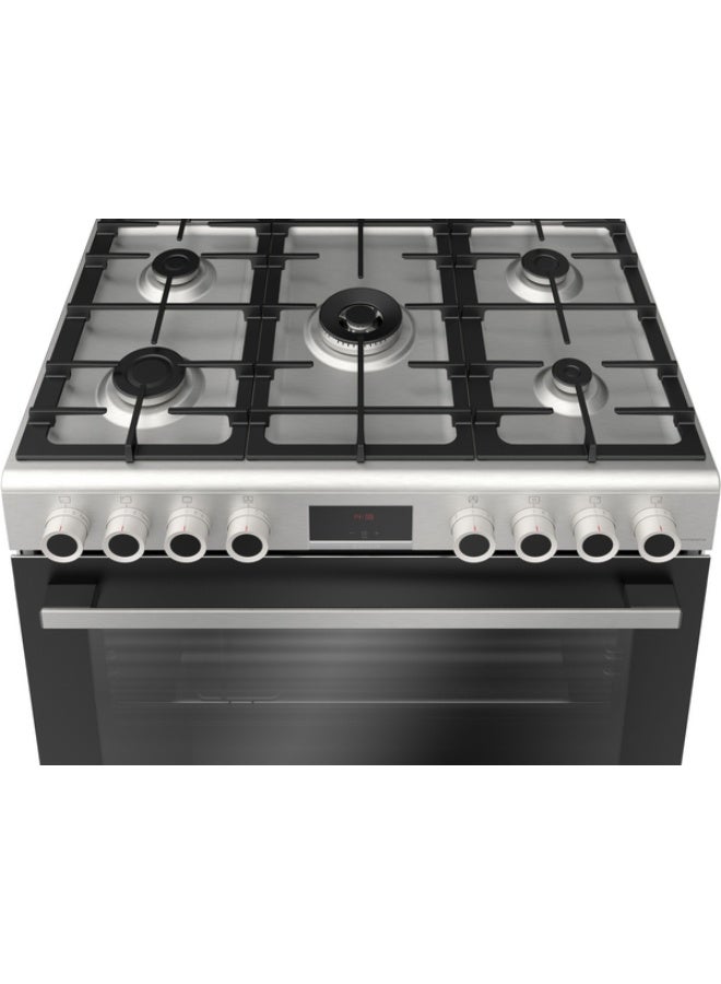 بوش Series 6, Gas range cooker, Stainless steel HGP3I8W50S Stainless steel/black  - Image 5