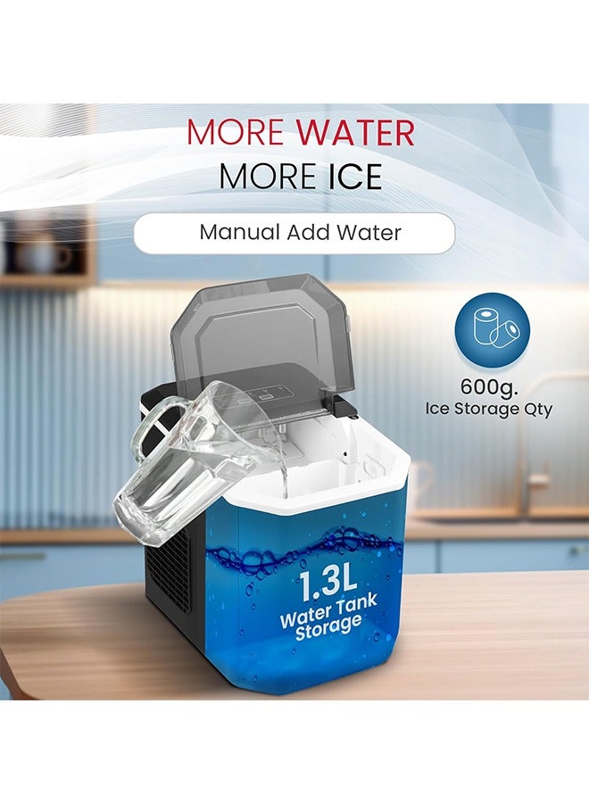 كولن Ice Maker - 12Kgs 25°C Ice Capacity Daily - 1.3L Water Tank Storage - Bullet Ice Cube Shape - Water Shortage Indicator - Infrared Sensor - LED Display - Black - 808.100.008 1.3 L 100 W 808.100.008 Black  - Image 4
