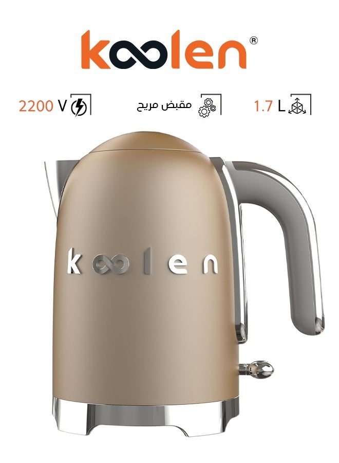 KOOLEN Electric Kettle - 2200 Watts - 1.7 Liters - Gold - 800102046 1.7 L 2200 W 800102046 Gold - Image 1
