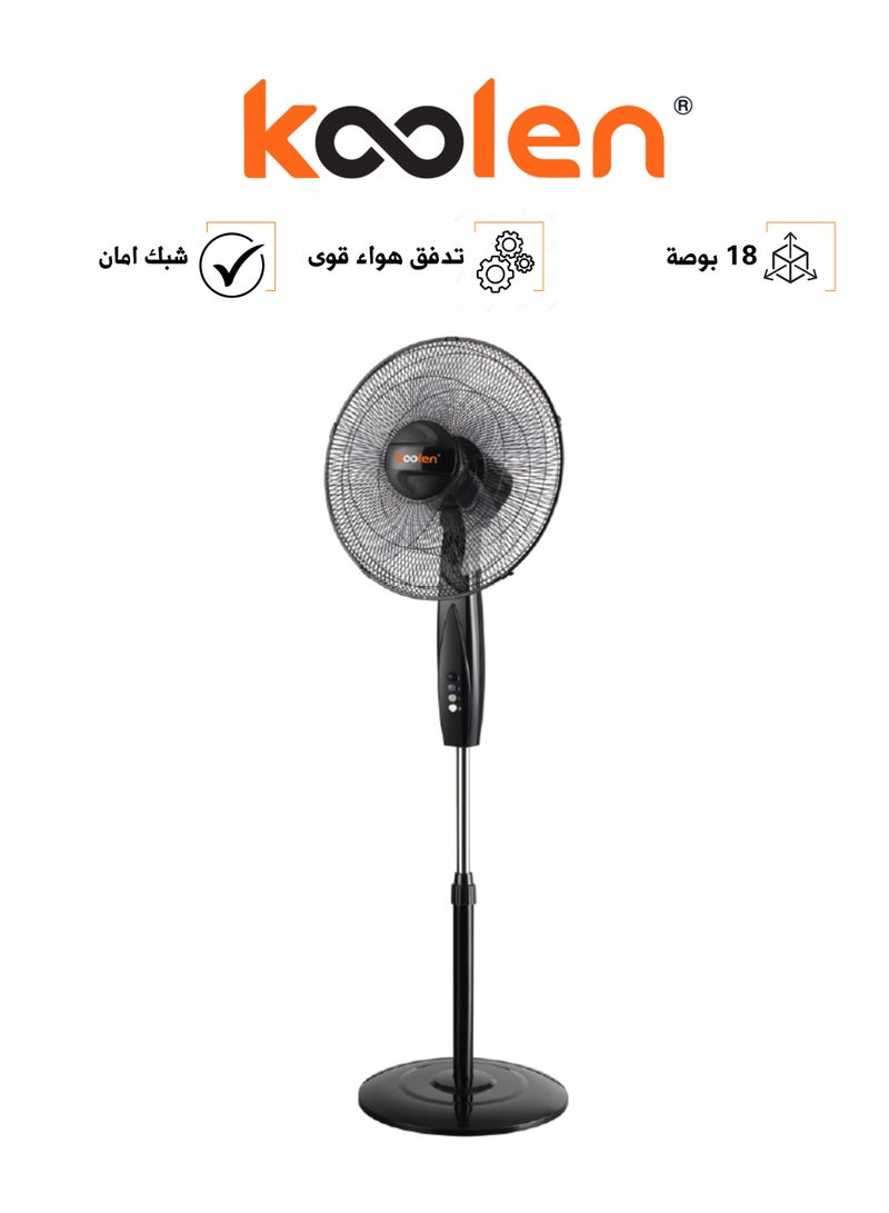 KOOLEN Stand Fan 3 Speed 5 pcs AS Blades 130 W 807100023 807100023 black - Image 1