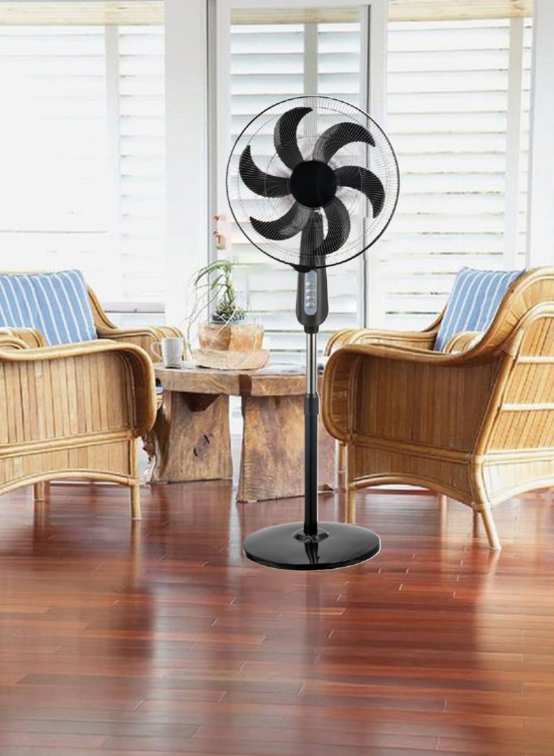 Stand Fan - 3 Speed - 5 pcs AS Blades - 130 W - 18 Inch - Black - 807100021 807100021 black