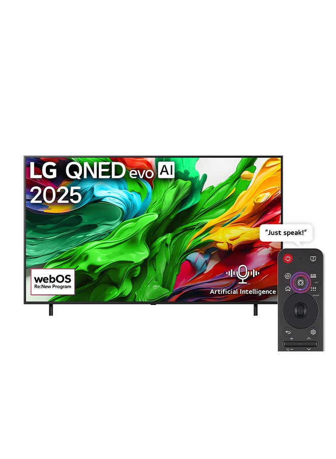 LG 65 inch MiniLED QNED evo AI WebOS 25 VRR 144hz 4K Smart TV alpha 8 AI Processor Gen2 AI Sound Pro with virtual 9.1.2 Dolby Vision / HDR10 / Model H [2025], 2 Year Warranty, 65QNED86A6A Black - Image 1
