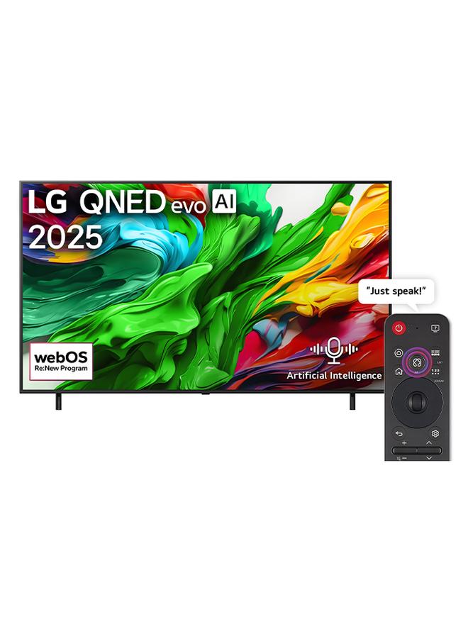 65 inch MiniLED QNED evo AI WebOS 25 VRR 144hz 4K Smart TV alpha 8 AI Processor Gen2 AI Sound Pro with virtual 9.1.2 Dolby Vision / HDR10 / Model H [2025], 2 Year Warranty, 65QNED86A6A Black