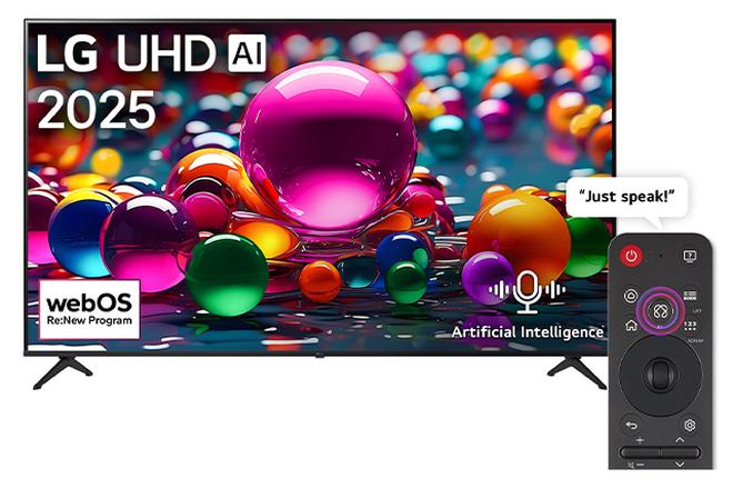LG 75 inch UHD AI UA85 4K Smart TV, 60Hz, AI Voice ID AI Search HDR10 Pro Home Hub, WebOS25, Model Year 2025 - 75UA85006LA Black - Image 1