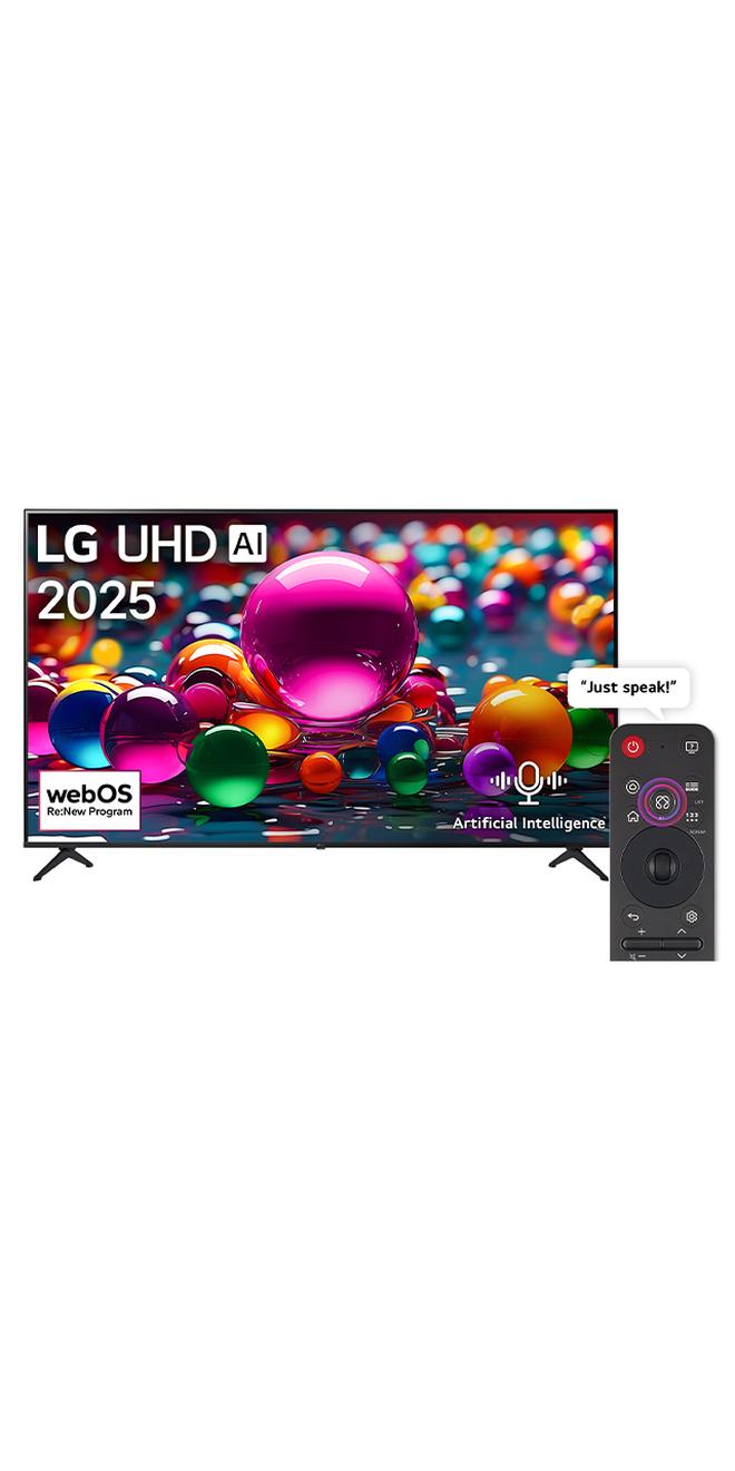 LG 86 inch UHD AI UA85 4K Smart TV, 60Hz, AI Voice ID AI Search HDR10 Pro Home Hub, Operating System WebOS25, Î±7 AI Processor 4K Gen8, Model Year 2025 - 86UA85006LA Black - Image 1
