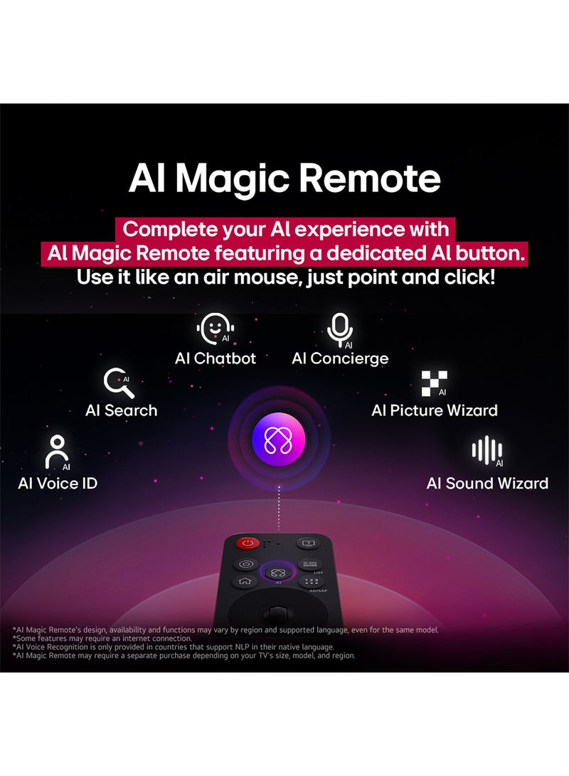 65 inch LG OLED evo AI G5 4K 165Hz Smart TV AI Magic remote webOS25 2025 OLED65G56LA black