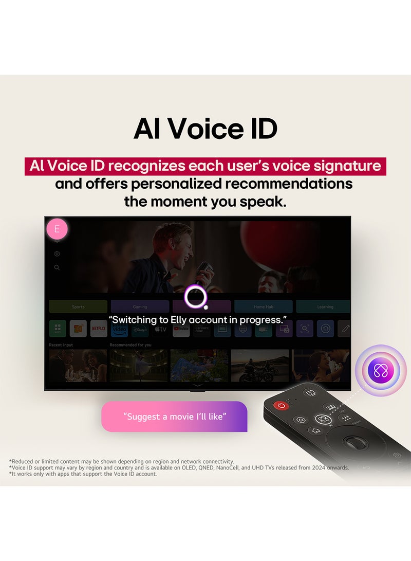 OLED83G56LA 83 inch OLED evo AI G5 4K VRR 165Hz 0.1ms surround sound with virtual 11.1.2 Smart Dolby Atmos Dolby Vision / HDR10 / H TV AI Magic remote webOS25 2025 OLED83G56LA black