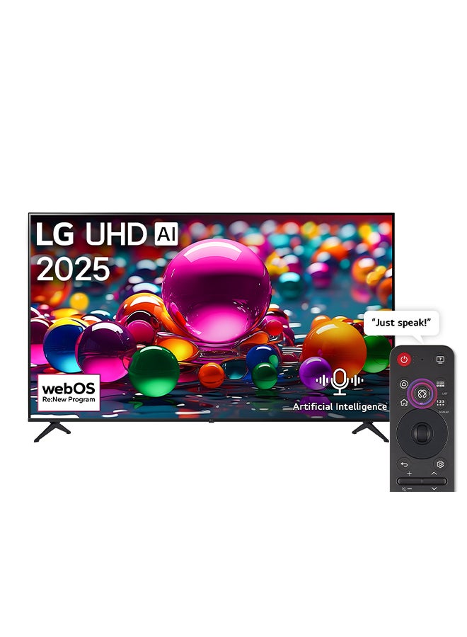 LG 50 inch LG UHD AI UA80 4K Smart TV AI Magic remote HDR10 webOS25 2025 50UA80006LC black  - Image 1
