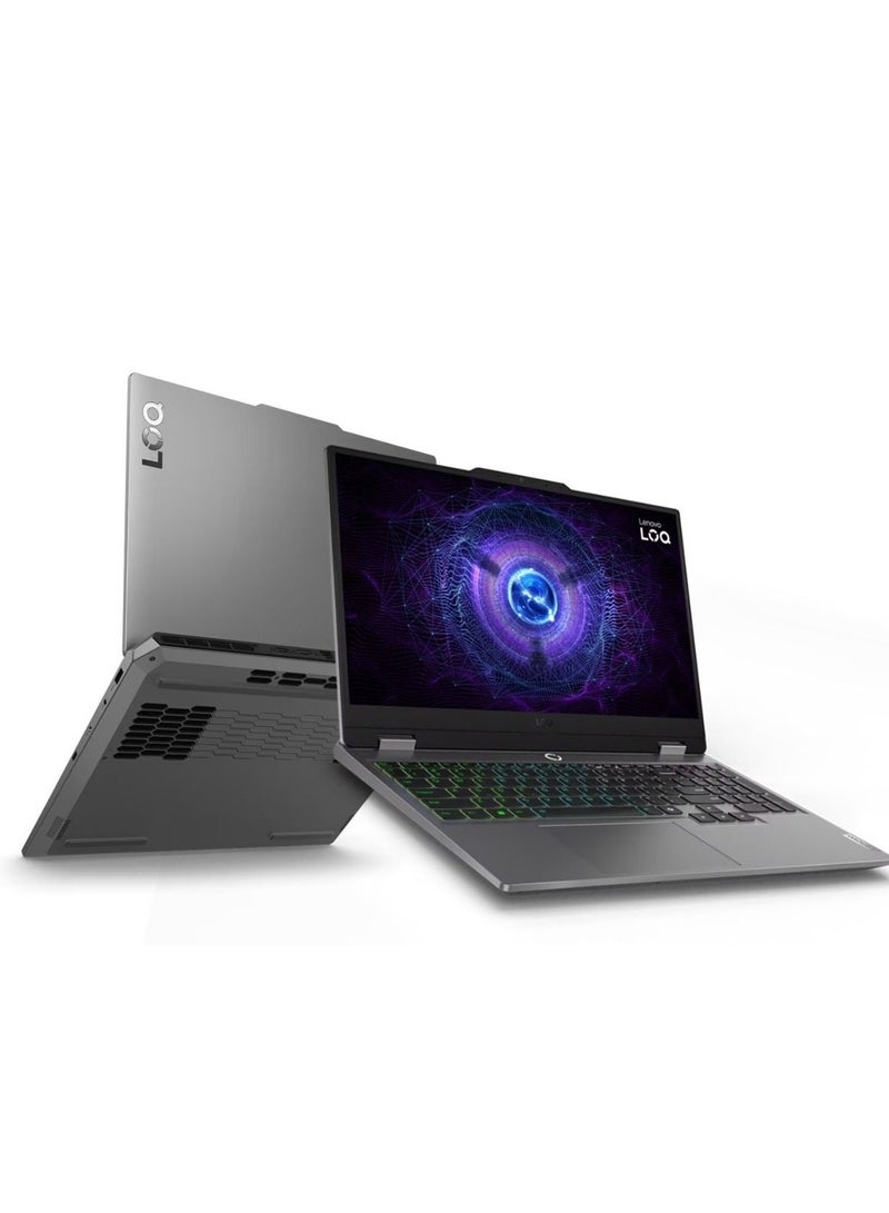 لينوفو Lenovo LOQ 15IRX9 Gaming Laptop with LA1 Ai Chip | NVIDIA GeForce RTX 3050 6GB | Intel 13th Gen i5-13450HX | 15.6 Inch FHD IPS 144Hz 100% sRGB with G-Sync | 24GB DDR5 RAM | 512GB PCIe SSD | FHD Camera| Backlit Keyboard | Wi-Fi 6 | Luna Grey English/Arabic Luna Grey  - Image 2