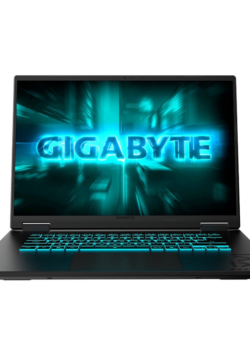 جيجابايت Gigabyte A16 GA6H Gaming Laptop, Intel Core i5-13420H, 16G RAM, 512GB NVMe SSD, GeForce RTX 4050 6GB, 16 Inch FHD+165Hz Display, DOS, English/Arabic Black Steel  - Image 1