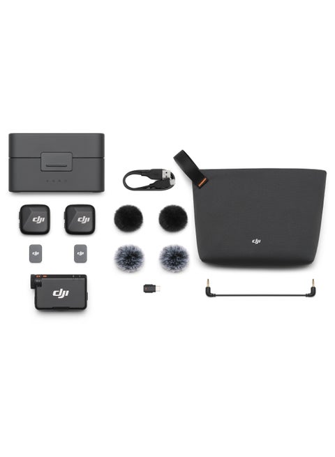 Mic Mini (2 TX + 1 RX + Charging Case) Black