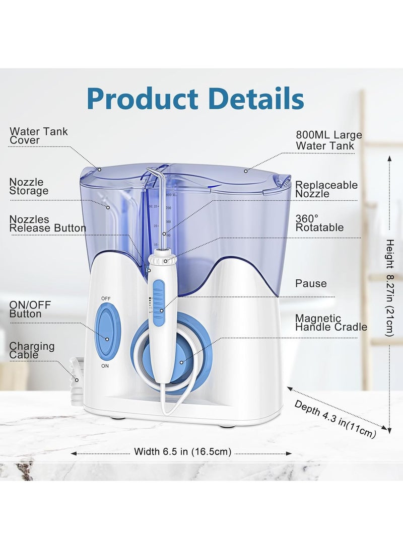 h2ofloss Countertop Water Dental Flosser Stationary Oral Irrigator For Teeth, Braces Rechargeable And Ipx7 Waterproof Teeth Cleaner For Home  - Image 5