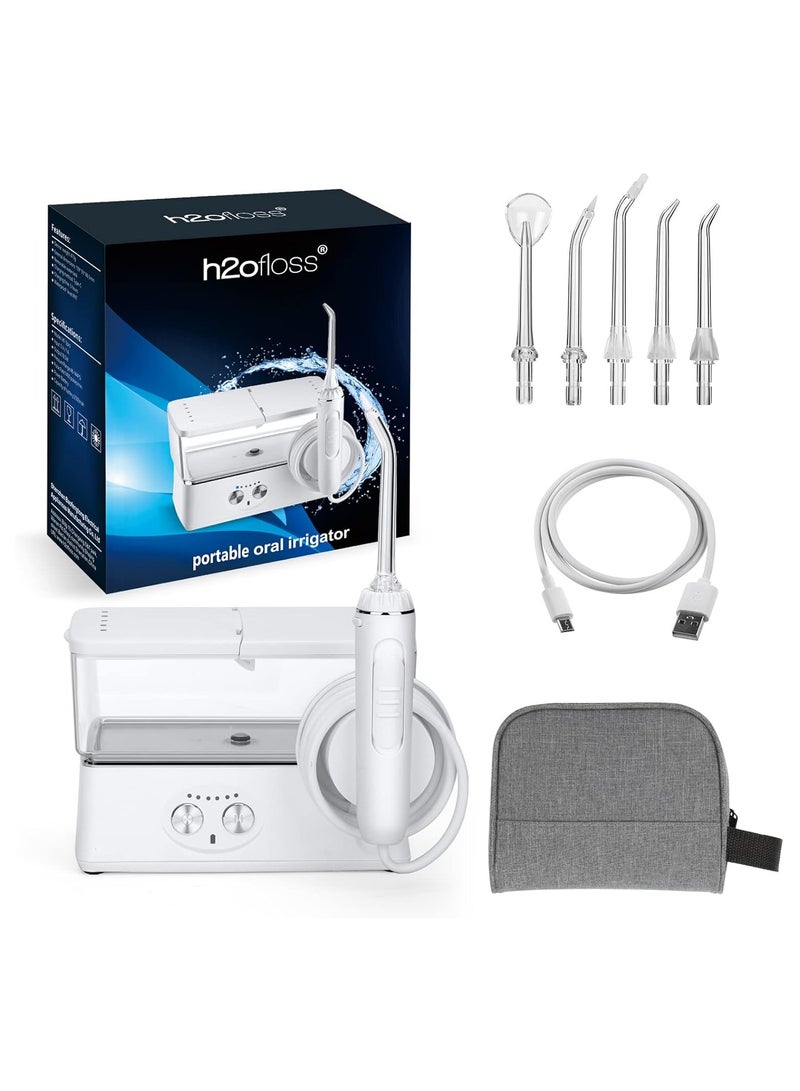 h2ofloss Water Flosser For Teeth Oral Irrigator With 5 Jets 6 Modes Ipx7 Waterproof Water Dental Flosser Removable 420Ml Dental Water Pick Usb Recharged For 30 Days Use At Home Travel  - Image 1