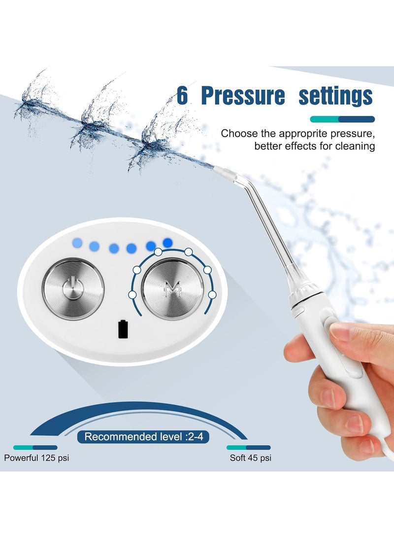 h2ofloss Water Flosser For Teeth Oral Irrigator With 5 Jets 6 Modes Ipx7 Waterproof Water Dental Flosser Removable 420Ml Dental Water Pick Usb Recharged For 30 Days Use At Home Travel  - Image 3