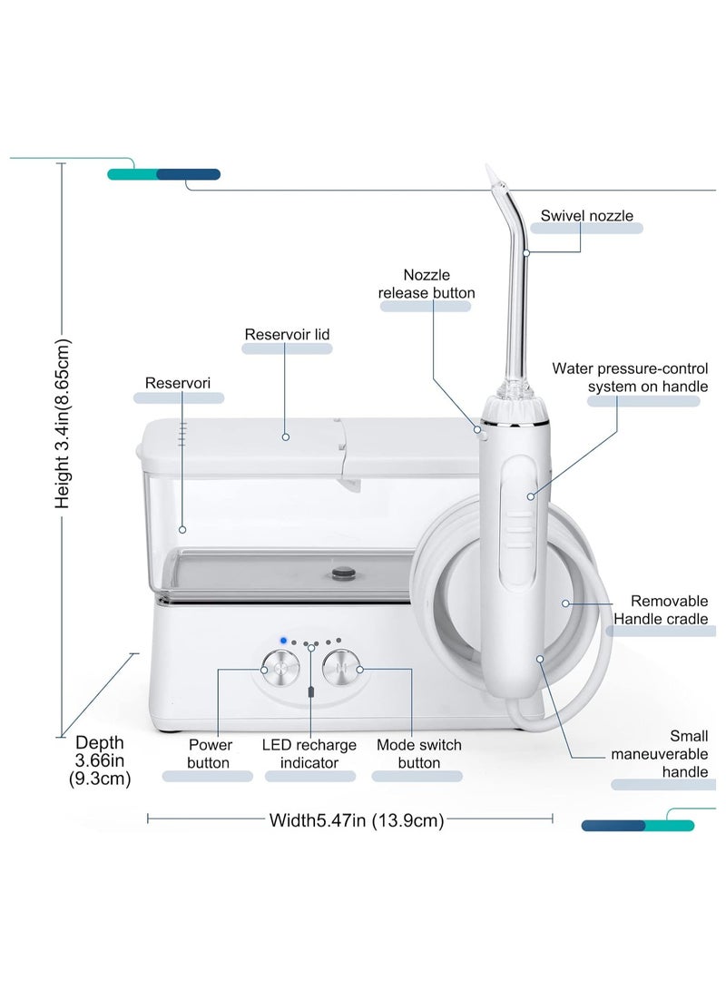 h2ofloss Water Flosser For Teeth Oral Irrigator With 5 Jets 6 Modes Ipx7 Waterproof Water Dental Flosser Removable 420Ml Dental Water Pick Usb Recharged For 30 Days Use At Home Travel  - Image 2