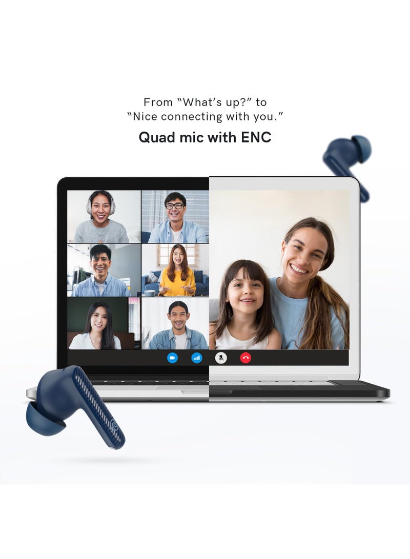 Noise Aura Buds | TWS Earbuds with 60H Playtime | Quad Mic ENC | Dual Pairing | Instacharge | 12mm Driver | BT v5.3 - Blue - Image 4