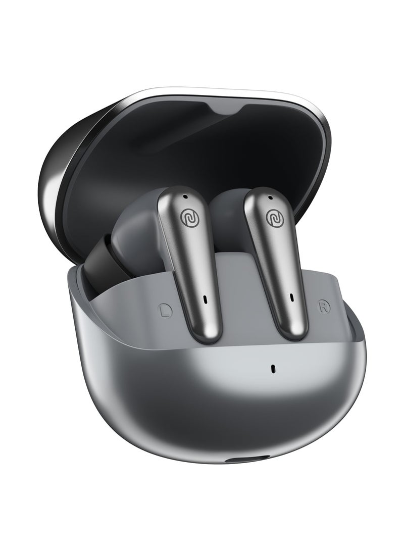 نويز Buds X Prime | TWS Earbuds with 120H Playtime | Quad Mic ENC | Instacharge | 11mm Driver | Dual Tone Finish | BT v5.3 - Silver Grey - Image 1