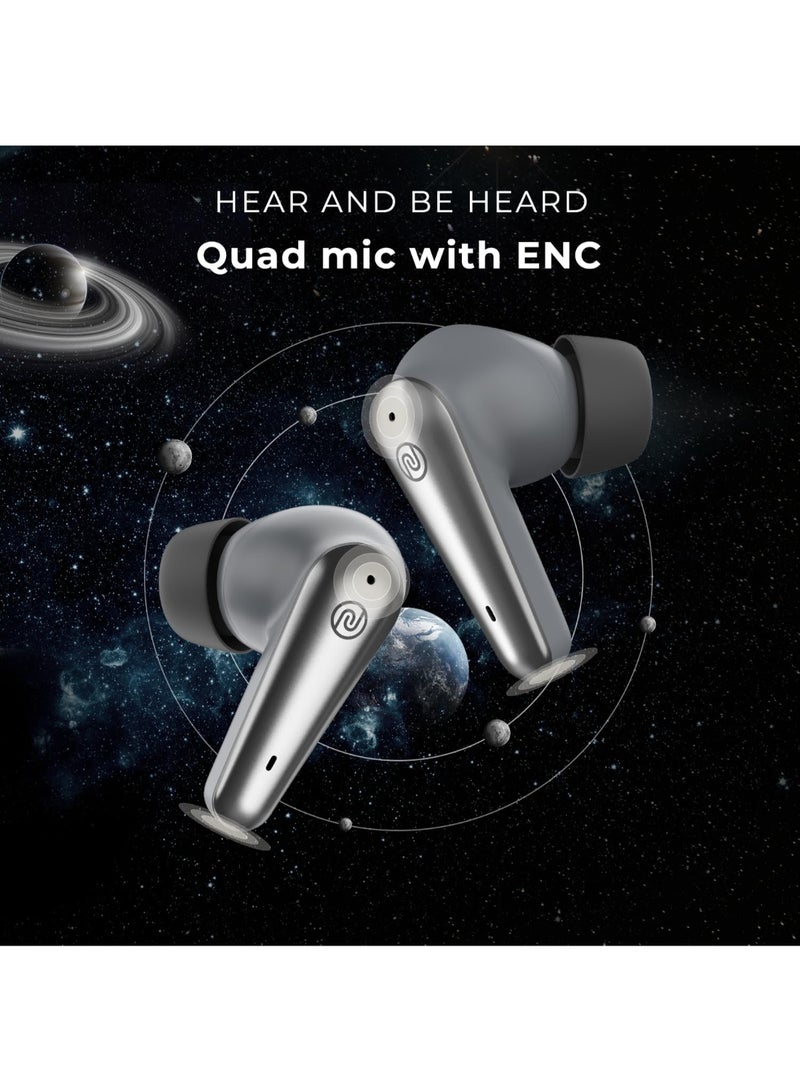 نويز Buds X Prime | TWS Earbuds with 120H Playtime | Quad Mic ENC | Instacharge | 11mm Driver | Dual Tone Finish | BT v5.3 - Silver Grey - Image 5