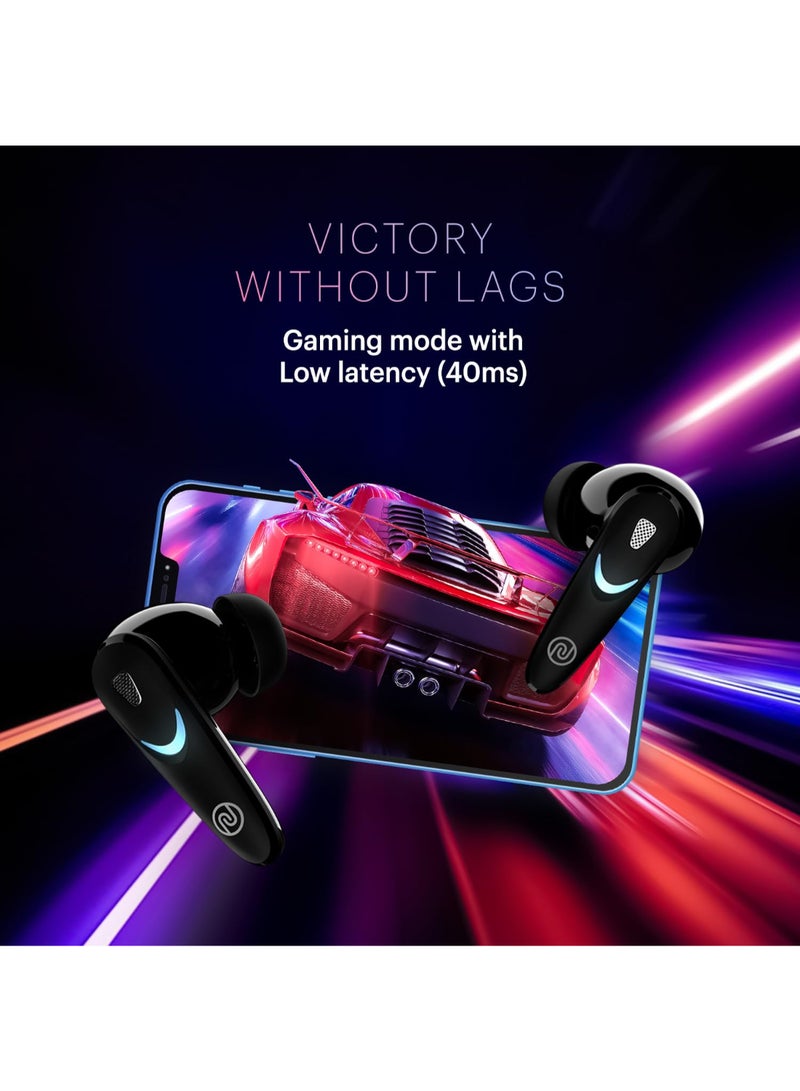 Noise Buds Combat X | TWS Gaming Earbuds With 40ms Low Latency | 60H Playtime | Spatial Audio | Instacharge | BT v5.3 - Stealth Black - Image 5