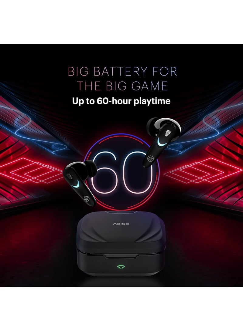 Noise Buds Combat X | TWS Gaming Earbuds With 40ms Low Latency | 60H Playtime | Spatial Audio | Instacharge | BT v5.3 - Stealth Black - Image 3