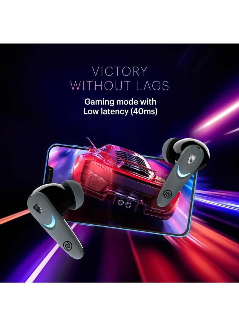 Noise Buds Combat X | TWS Gaming Earbuds with 40ms Low Latency | 60H Playtime | Spatial Audio | Instacharge | BT v5.3 - Shadow Grey - Image 5