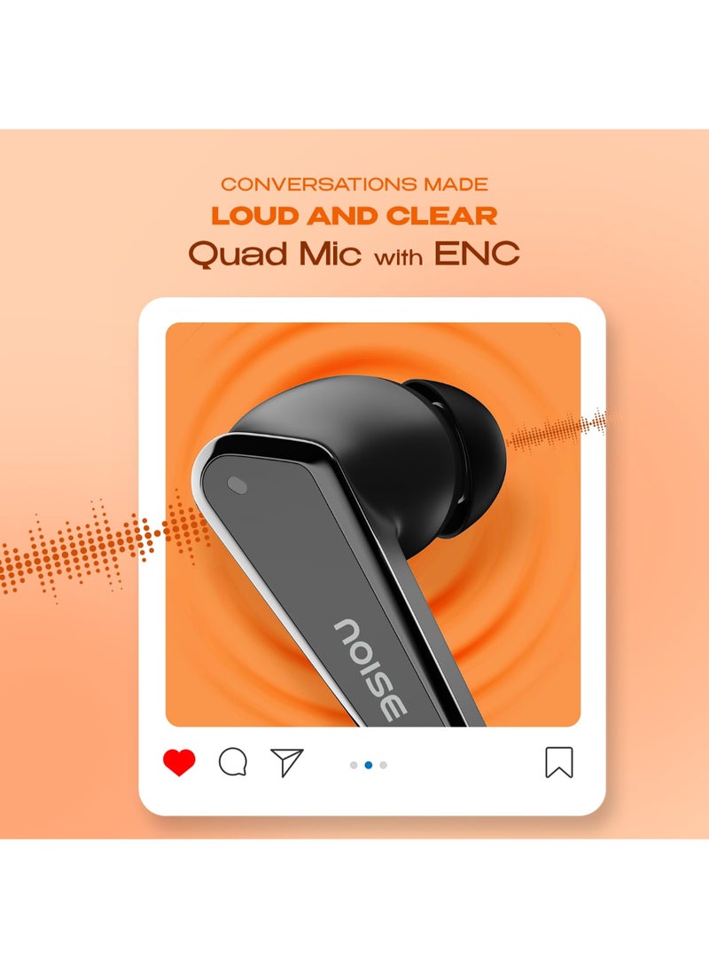 Noise Buds N1 | TWS Earbuds with 40H Playtime | Quad Mic ENC | 40ms Low Latency | Instacharge | Chrome Finish | BT v5.3 - Black - Image 5