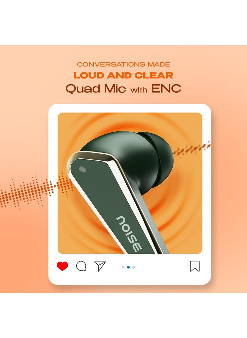 Noise Buds N1 | TWS Earbuds with 40H Playtime | Quad Mic ENC | 40ms Low Latency | Instacharge | Chrome Finish | BT v5.3 - Green - Image 5