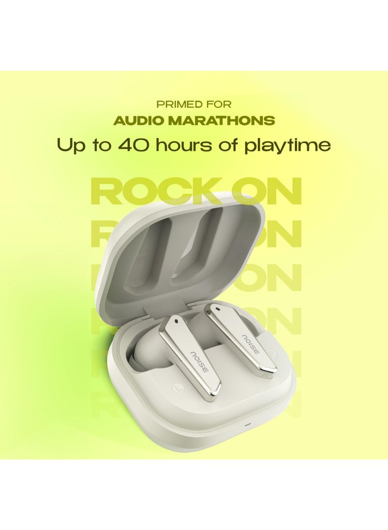 Noise Buds N1 | TWS Earbuds with 40H Playtime | Quad Mic ENC | 40ms Low Latency | Instacharge | Chrome Finish | BT v5.3 - Beige - Image 4
