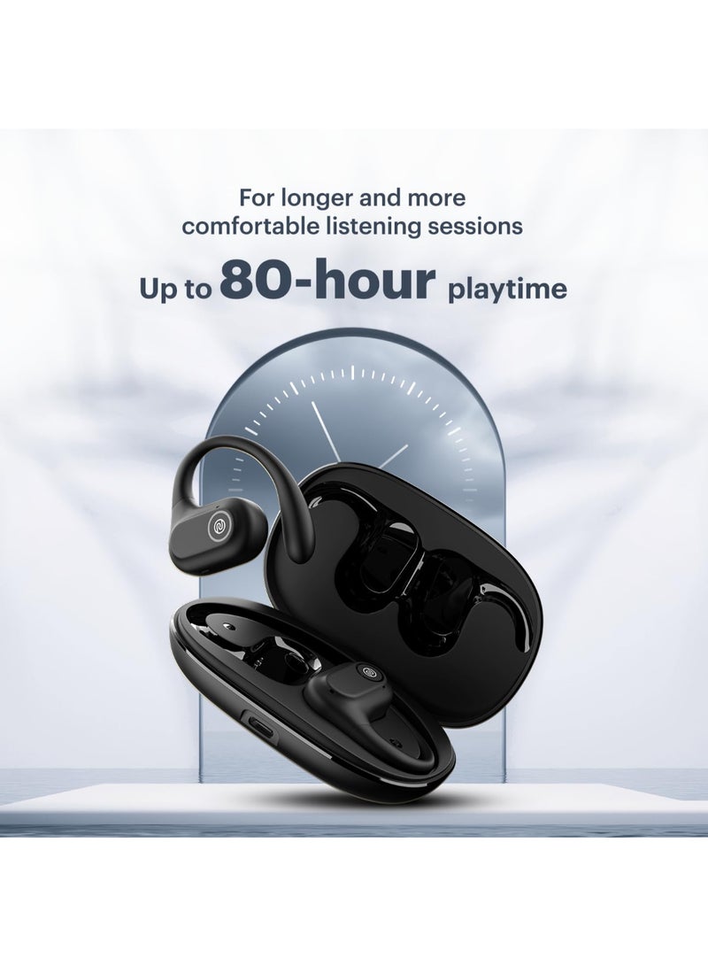 Noise Pure Pods | Open-Ear Wireless Earbuds with AirWave™ Tech | 80H Playtime | Quad Mic ENC | 16mm Driver | BT v5.3 | Pure Band - Black - Image 5