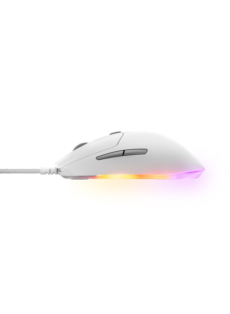 steelseries Rival 3 Gen 2 Gaming Mouse - 8500 DPI TrueMove Core Optical Sensor - 60 Million Clicks Guaranteed - Low Latency - 77g Lightweight - PTFE Gliding Feet - RGB - White - Image 4