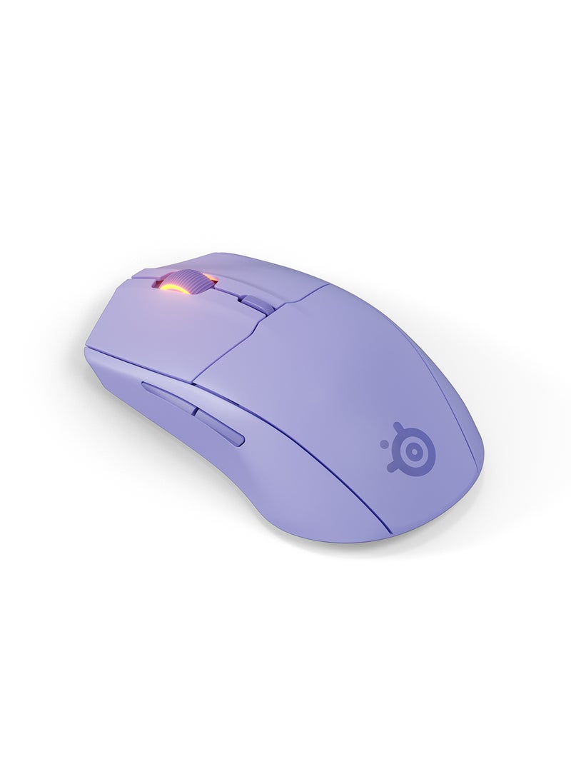 steelseries Rival 3 Wireless Gen 2 Gaming Mouse - 2.4GHz and Bluetooth - 18,000 DPI TrueMove Air Optical Sensor - 60 Million Clicks Guaranteed - Ultralight - PTFE Gliding Feet - Lavender - Image 3
