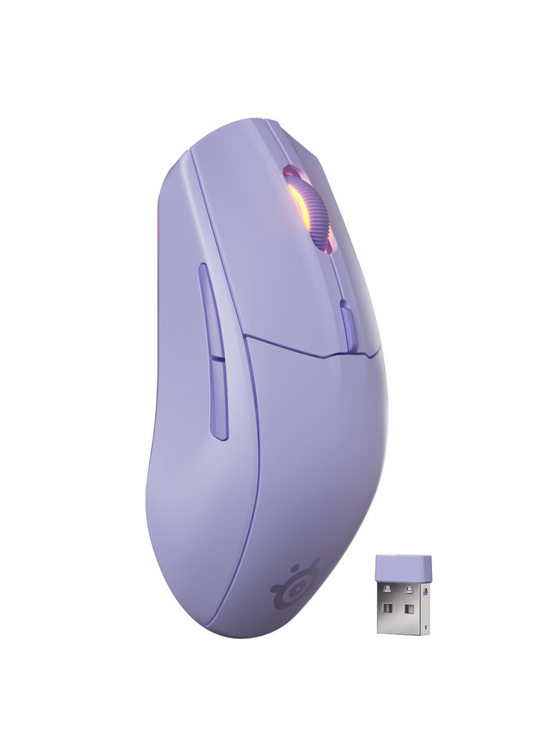 steelseries Rival 3 Wireless Gen 2 Gaming Mouse - 2.4GHz and Bluetooth - 18,000 DPI TrueMove Air Optical Sensor - 60 Million Clicks Guaranteed - Ultralight - PTFE Gliding Feet - Lavender - Image 1