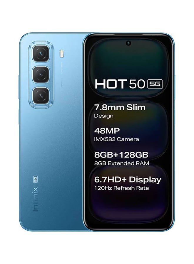 Infinix Hot 50 Dual SIM Vibrant Blue 8+8GB RAM 256GB 5G - Middle East Version  - Image 1