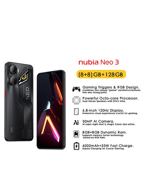 Neo 3 Dual SIM Shadow Black 8GB+8GB RAM 128GB 4G - Middle East Version