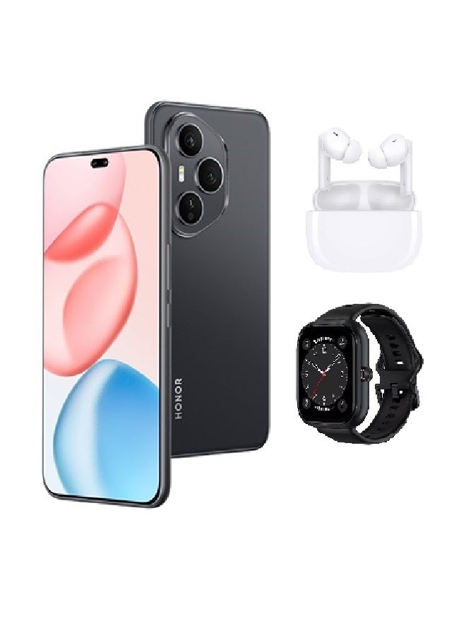 هونور هونر 400 برو دوال ميدنايت بلاك شريحة 12 جيجابايت رام 512 جيجابايت 5G مع سماعة أذن X7 لايت وساعة هونر تشويس (قد يختلف لون الهدايا) - Image 1