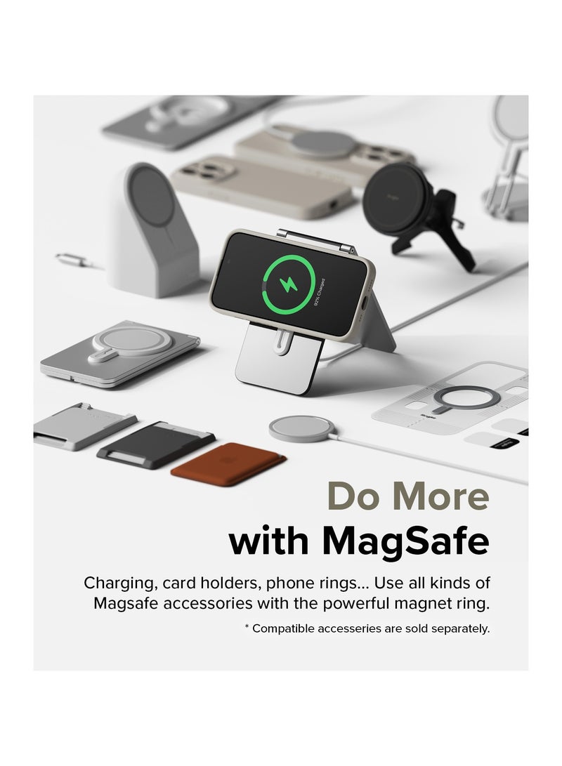 Ringke Silicone Magnetic [Compatible with MagSafe] Designed for iPhone 15 Pro Max Case, Feels Velvety Lightweight Slim Cute Soft Phone Cover for Women, Men STONE - Image 2