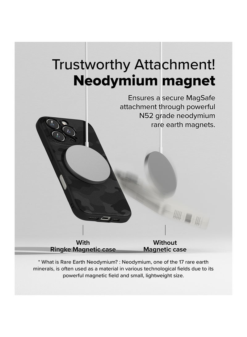 رينجك Onyx Magnetic [Compatible with MagSafe] Compatible with iPhone 16 Pro Max Case, Anti-Fingerprint Technology Prevents Oily Smudges Non-Slip Enhanced Grip Precise Cutouts for Camera MAGNETIC CAMO BLACK - Image 5