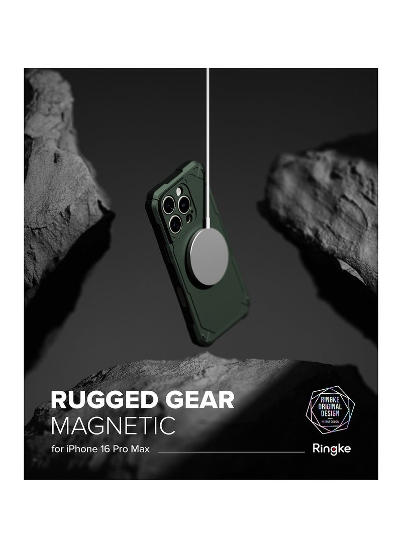 Ringke Rugged Gear Magnetic [Compatible with MagSafe] Compatible with iPhone 16 Pro Max Case, Prevents Oily Smudges Non-Slip Enhanced Grip Protective Cover Precise Cutouts for Camera MAGNETIC DARK GREEN - Image 2