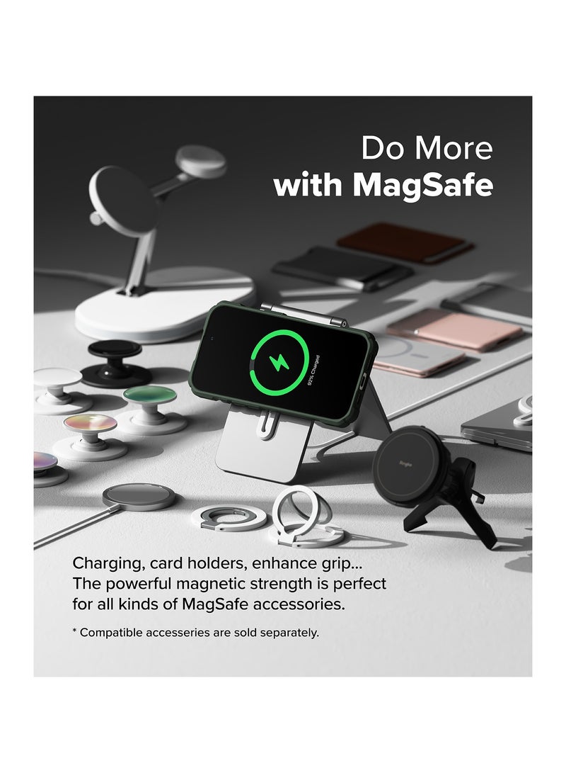 Ringke Rugged Gear Magnetic [Compatible with MagSafe] Compatible with iPhone 16 Pro Max Case, Prevents Oily Smudges Non-Slip Enhanced Grip Protective Cover Precise Cutouts for Camera MAGNETIC DARK GREEN - Image 3