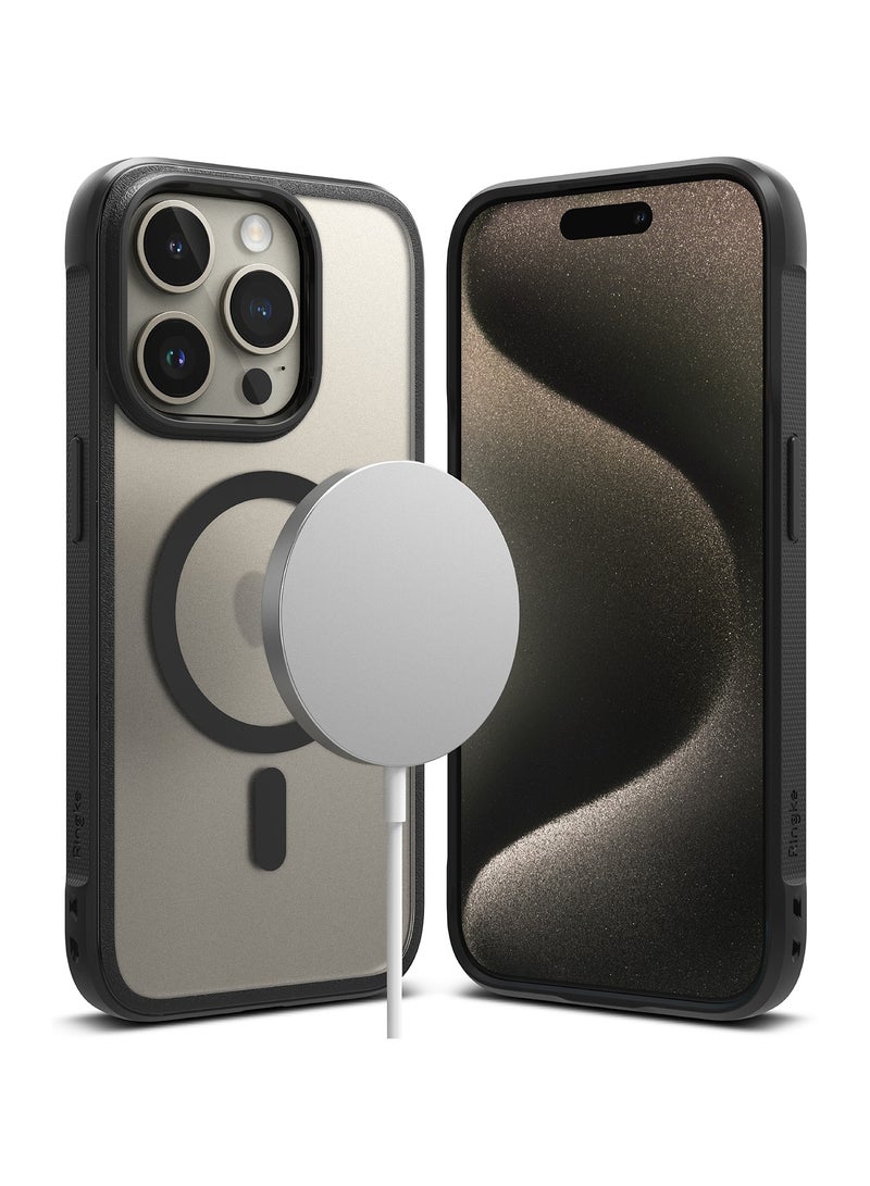 رينجك Fusion Bold Magnetic [Compatible with MagSafe] Compatible with iPhone 15 Pro Max Case, Enhanced Grip Technology Prevents Accidental Drops Non-Slip Anti-Yellowing Phone Cover MAGNETIC MATTE BLACK - Image 1