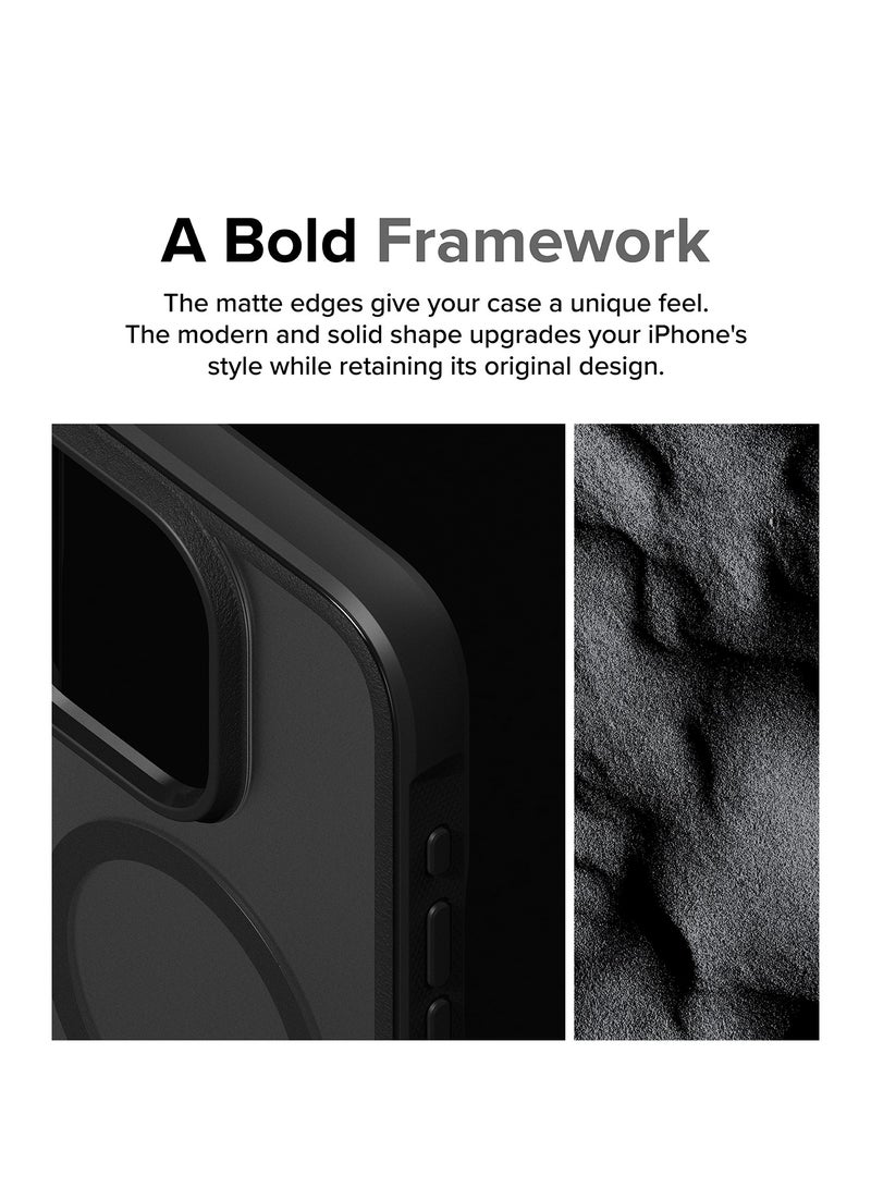 رينجك Fusion Bold Magnetic [Compatible with MagSafe] Compatible with iPhone 15 Pro Max Case, Enhanced Grip Technology Prevents Accidental Drops Non-Slip Anti-Yellowing Phone Cover MAGNETIC MATTE BLACK - Image 2
