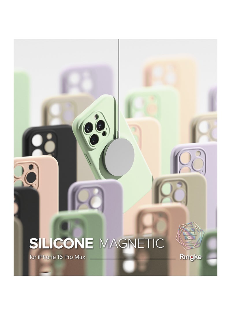 Ringke Silicone Magnetic [Compatible with MagSafe] Designed for iPhone 16 Pro Max Case, Feels Velvety Lightweight Slim Cute Soft Phone Cover for Women, Men LIGHT PURPLE - Image 2