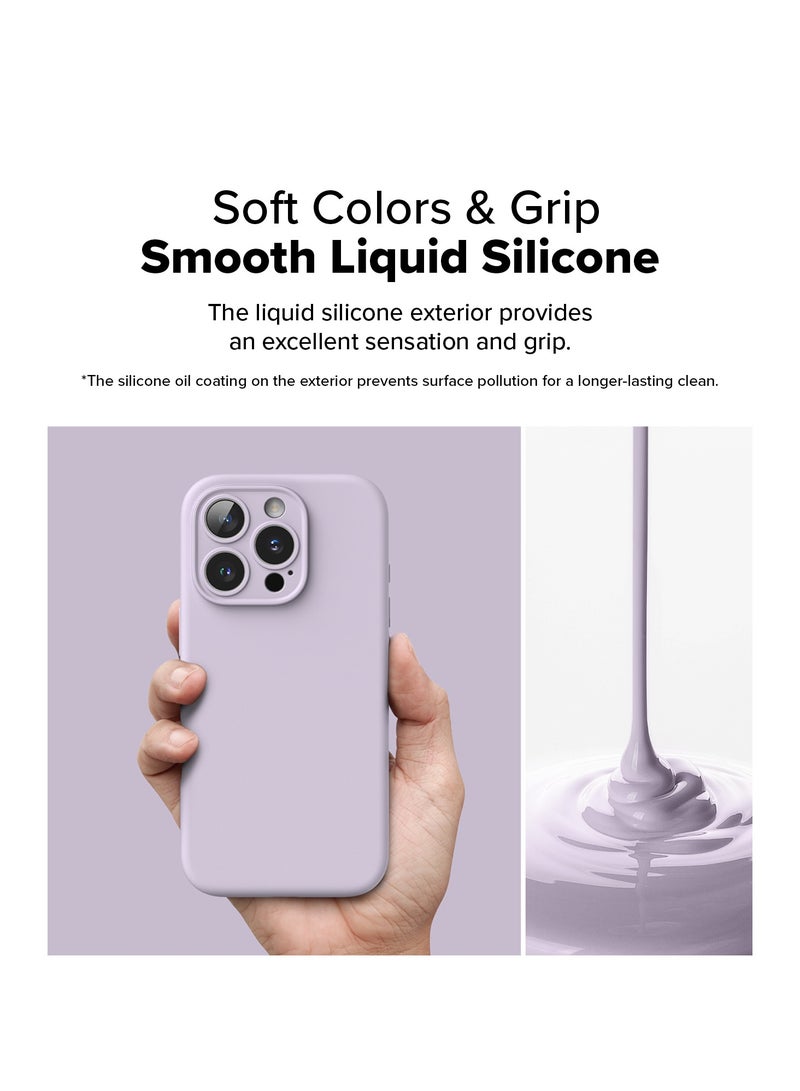 Ringke Silicone Magnetic [Compatible with MagSafe] Designed for iPhone 16 Pro Max Case, Feels Velvety Lightweight Slim Cute Soft Phone Cover for Women, Men LIGHT PURPLE - Image 5
