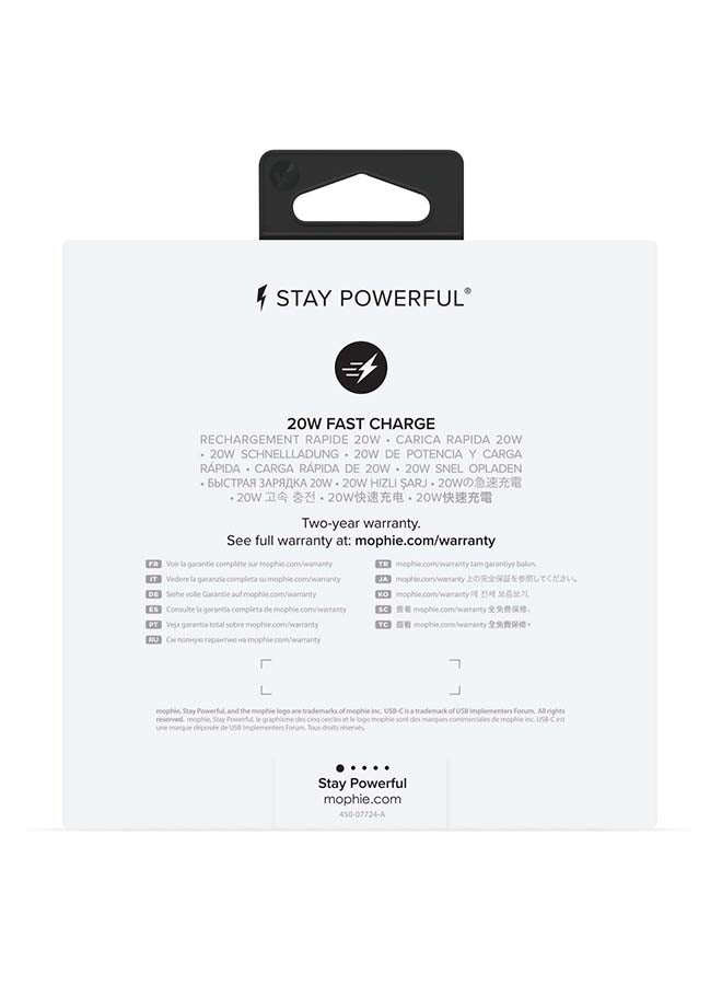 mophie 20W USB-C PD Wall Adapter 3 PIN - black - Image 2
