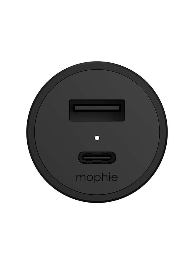 mophie 42W Dual USB-C + USB-A Car Charger - Black Black  - Image 2