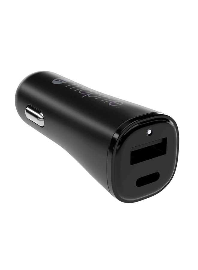 Mophie 12W Dual USB-C + USB-A Car Charger - Black Black - Image 3