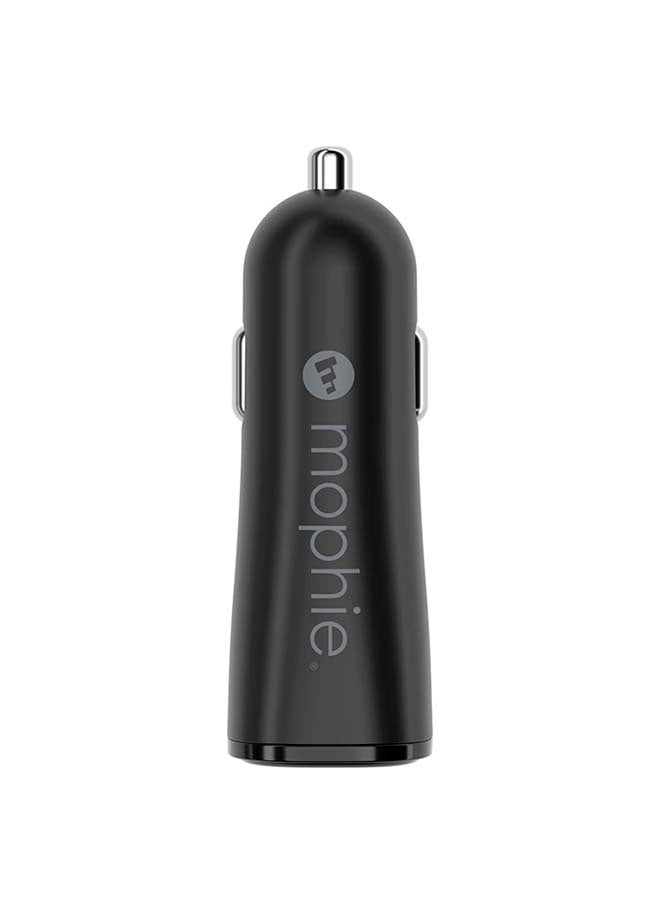 Mophie 12W Dual USB-C + USB-A Car Charger - Black Black - Image 5