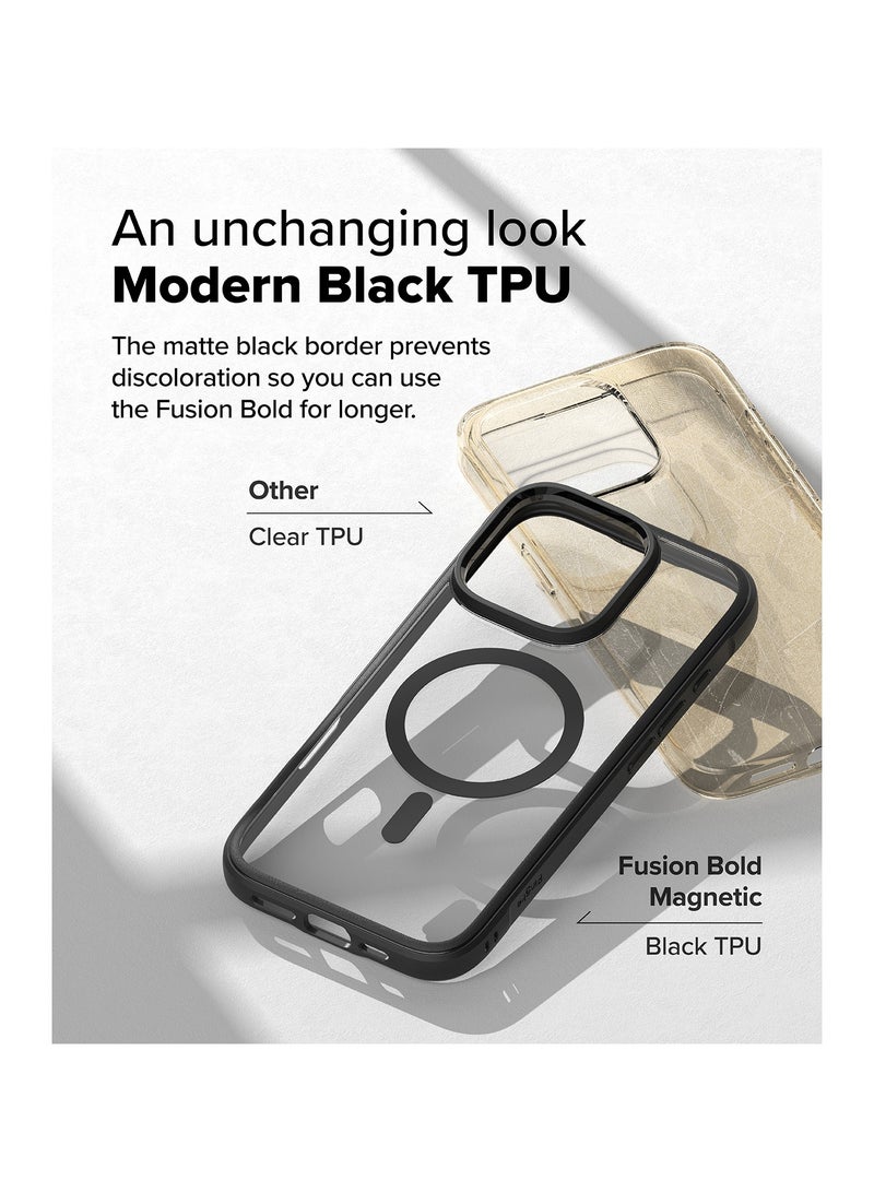 Ringke Fusion Bold Magnetic [Compatible with MagSafe] Compatible with iPhone 16 Pro Max Case, Enhanced Grip Technology Prevents Accidental Drops Non-Slip Anti-Yellowing Phone Cover MAGNETIC BLACK - Image 4