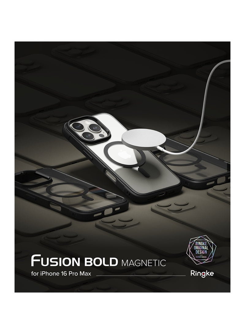 Ringke Fusion Bold Magnetic [Compatible with MagSafe] Compatible with iPhone 16 Pro Max Case, Enhanced Grip Technology Prevents Accidental Drops Non-Slip Anti-Yellowing Phone Cover MAGNETIC BLACK - Image 2